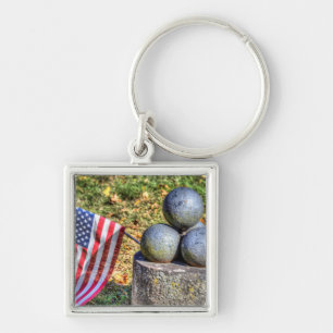 American Civil War Memorial Cannon Balls Key Ring