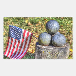 American Civil War Memorial Cannon Balls Rectangular Sticker