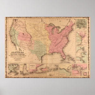 American Civil War Military Map 1862 Poster