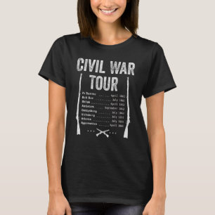 American Civil War Tour Battle Dates Reenactment G T-Shirt