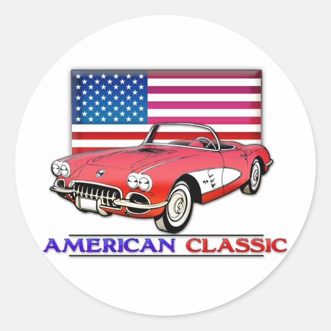 American Classic Muscle Round Sticker (Front)