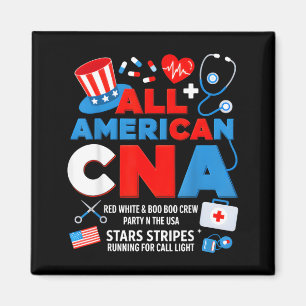 American CNA 4th Of July Scrub Top Patriot Women Magnet
