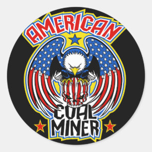 AMERICAN COAL MINER CLASSIC ROUND STICKER