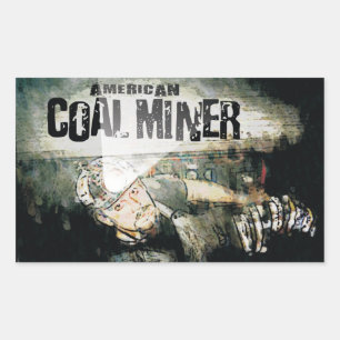 AMERICAN COAL MINER RECTANGULAR STICKER