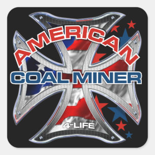 AMERICAN COAL MINER SQUARE STICKER