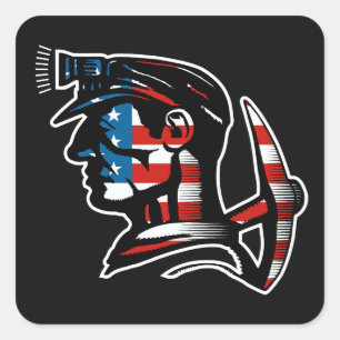 AMERICAN COAL MINER SQUARE STICKER