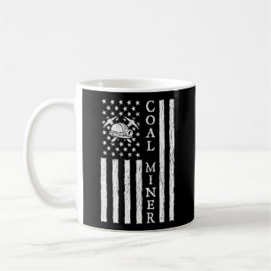 American Coal Miner Usa Flag Mining Miner For Coffee Mug