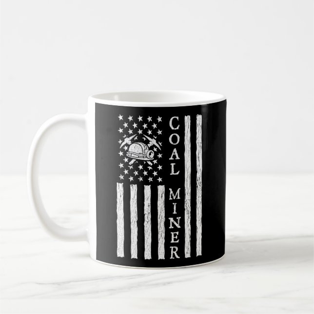 American Coal Miner Usa Flag Mining Miner For Coffee Mug (Left)
