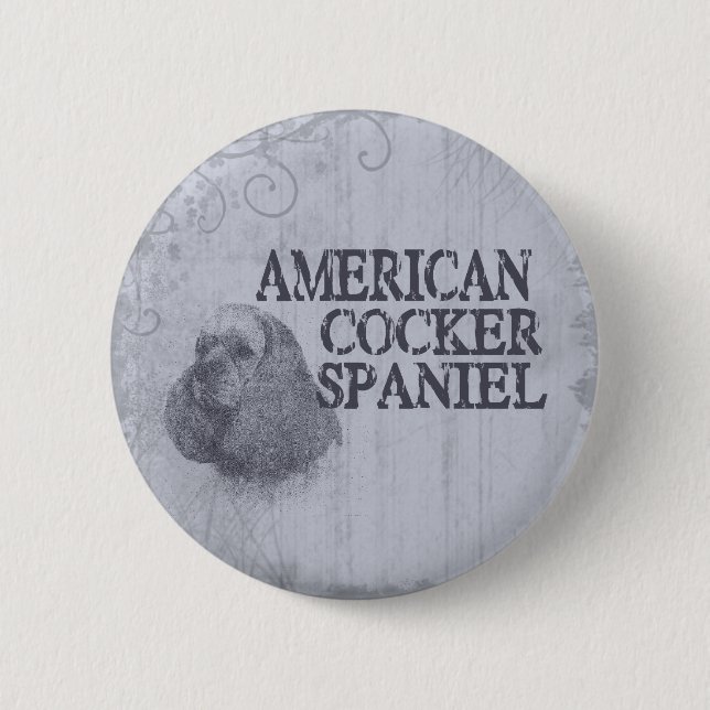 American Cocker Spaniel 6 Cm Round Badge (Front)