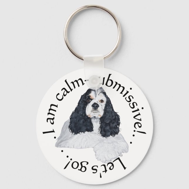 American Cocker Spaniel Calm Submissive Key Ring (Front)