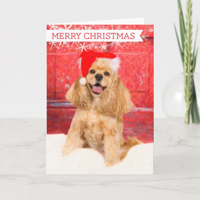 American Cocker Spaniel Christmas Card (Front)