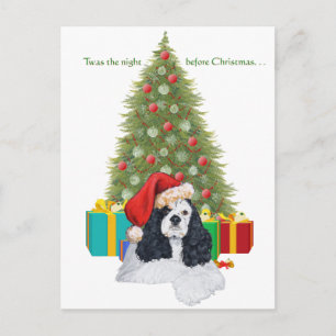 American Cocker Spaniel Christmas Holiday Postcard