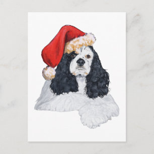 American Cocker Spaniel Christmas Holiday Postcard
