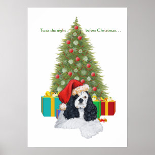 American Cocker Spaniel Christmas Poster