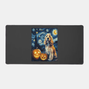 American Cocker Spaniel Cute Dog Halloween Jack O Desk Mat