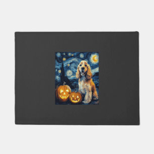 American Cocker Spaniel Cute Dog Halloween Jack O  Doormat