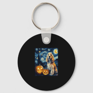 American Cocker Spaniel Cute Dog Halloween Jack O  Key Ring