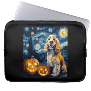 American Cocker Spaniel Cute Dog Halloween Jack O Laptop Sleeve