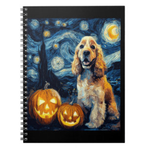 American Cocker Spaniel Cute Dog Halloween Jack O  Notebook
