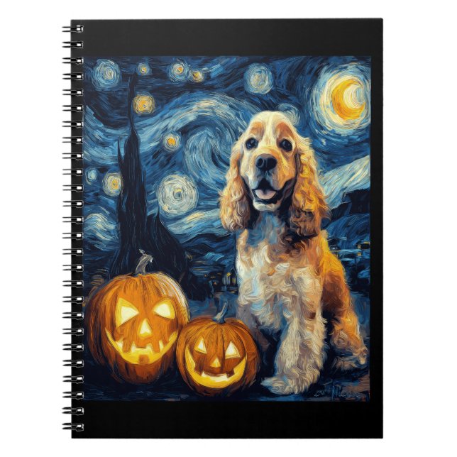 American Cocker Spaniel Cute Dog Halloween Jack O  Notebook (Front)