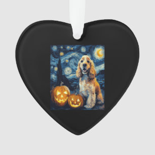 American Cocker Spaniel Cute Dog Halloween Jack O  Ornament