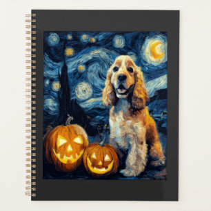 American Cocker Spaniel Cute Dog Halloween Jack O  Planner