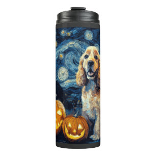 American Cocker Spaniel Cute Dog Halloween Jack O Thermal Tumbler