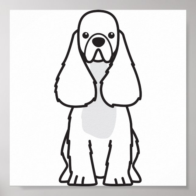 American Cocker Spaniel Dog Cartoon Poster (Front)
