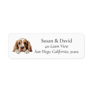 American Cocker Spaniel Dog Return Address Label