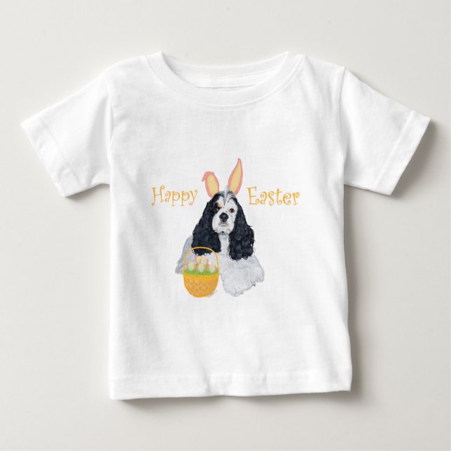 American Cocker Spaniel Easter Baby T-Shirt (Front)