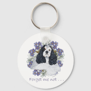 American Cocker Spaniel Forget Me Not Key Ring