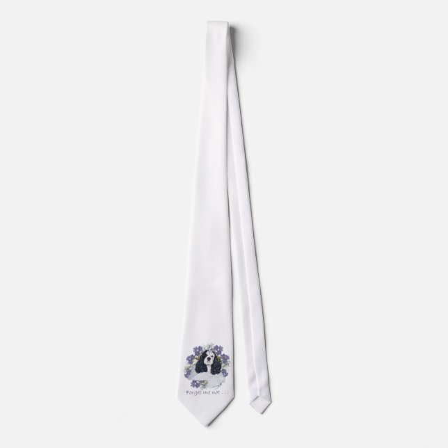 American Cocker Spaniel Forget Me Not Tie (Front)