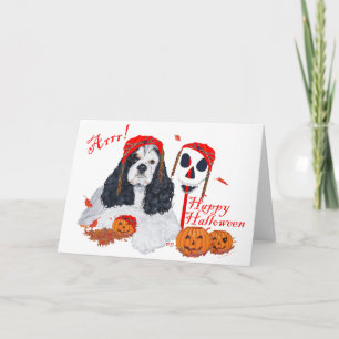 American Cocker Spaniel Halloween Card