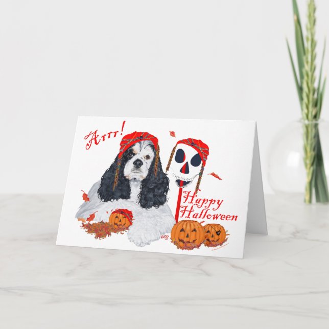 American Cocker Spaniel Halloween Card (Front)