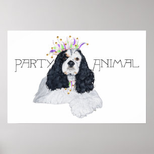 American Cocker Spaniel Party Animal Poster