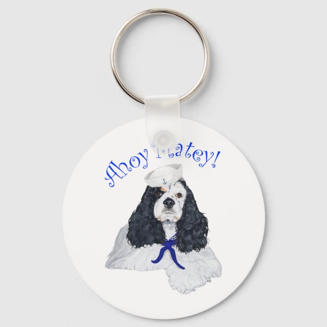American Cocker Spaniel Sailor Key Ring (Front)