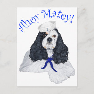 American Cocker Spaniel Sailor Postcard