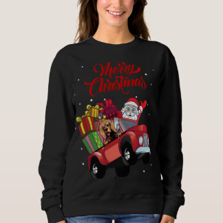 American Cocker Spaniel With Santa Claus In Red Tr Sweatshirt