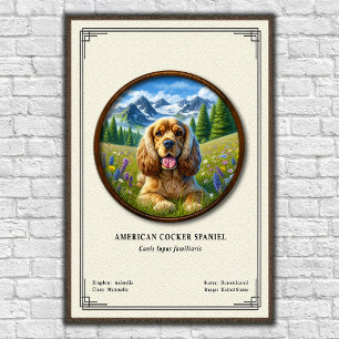 American Cocker Spaniel Zoology Series Poster
