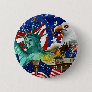 AMERICAN COLLAGE 6 CM ROUND BADGE