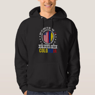 American Colombian Flag Heart From Colombia Americ Hoodie