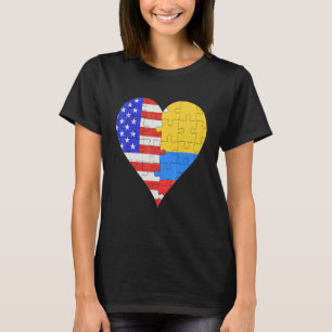 American Colombian Flag Heart T-Shirt