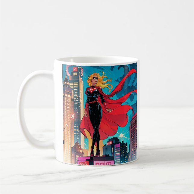 American Comics, Retro American Comics, superhero  Coffee Mug (Left)
