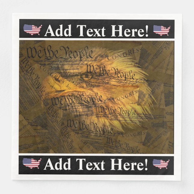 American Constitution Bald Eagle Napkin (Front)