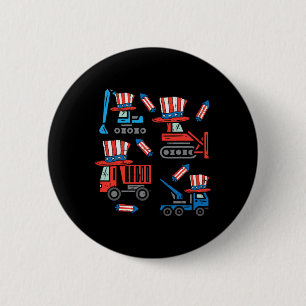 American Construction 4th Of July Fourth Toddler B 6 Cm Round Badge
