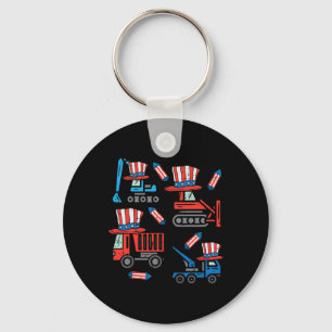 American Construction 4th Of July Fourth Toddler B Key Ring
