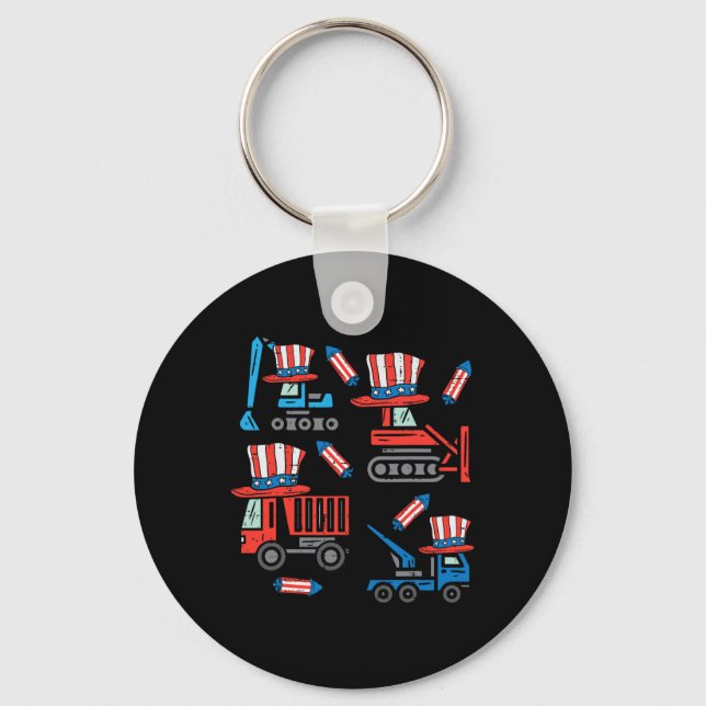 American Construction 4th Of July Fourth Toddler B Key Ring (Front)