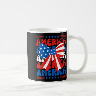 American Coquette Bow Patriotic USA Flag Happy 4th Coffee Mug