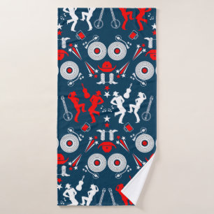 American Country Music Line Dancing Bath Towel