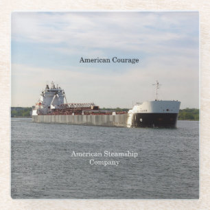 American Courage glass coaster